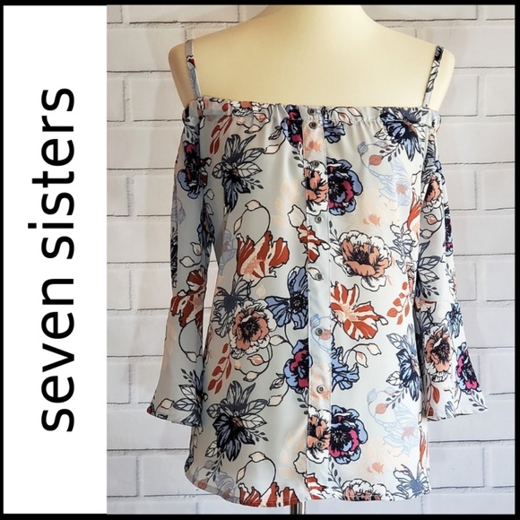 seven sisters Tops - NWT SEVEN SISTERS Off-The-Shoulder Floral Blouse